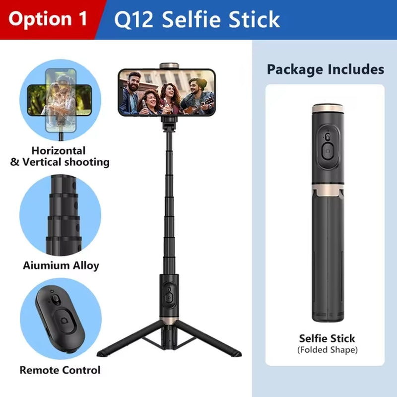 2025 Wireless Selfie for Smartphone Tripod with Bluetooth Remote Fillin Light Portables Foldable Stand for Vlog Shooting Record