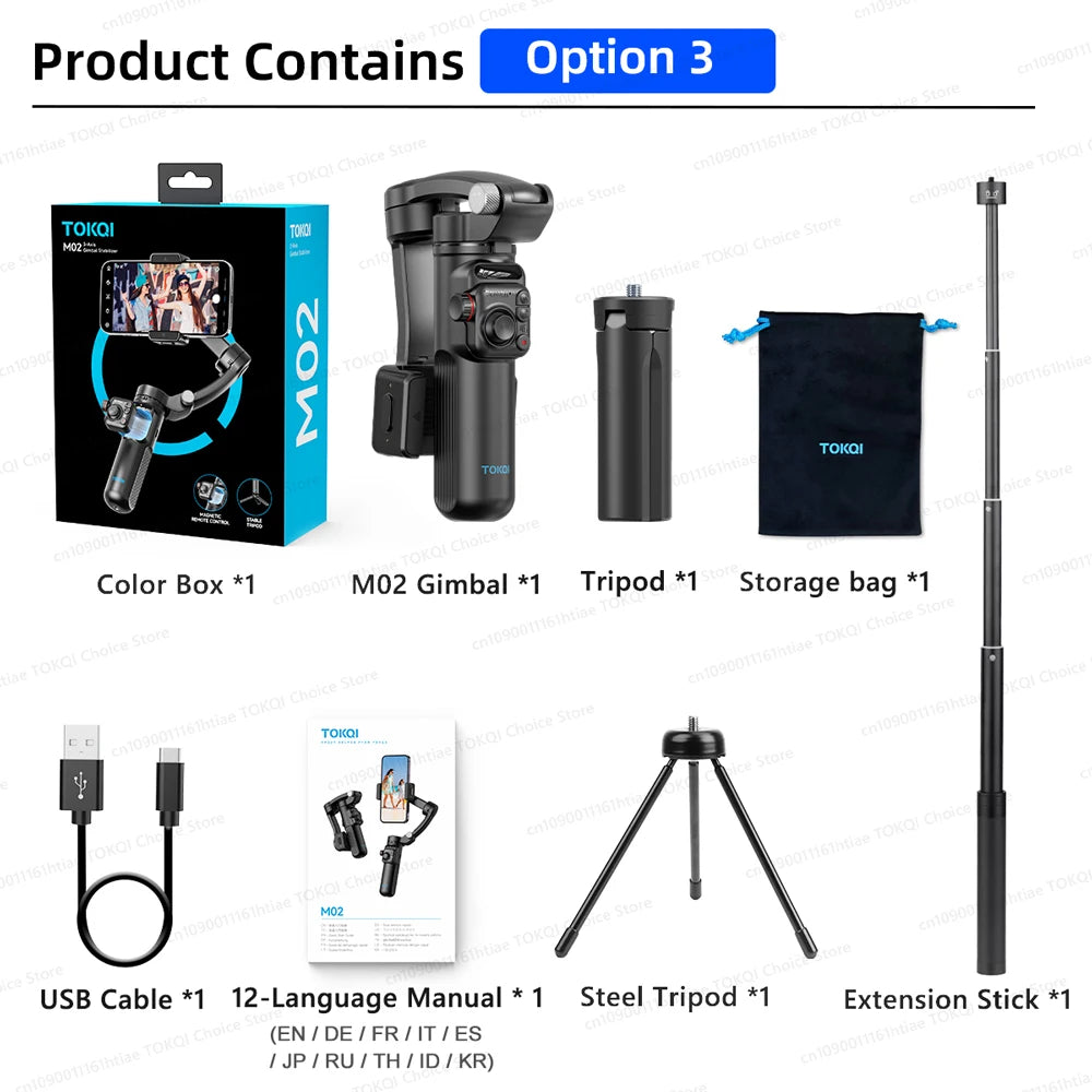 Handheld 3-Axis Gimbal Phone Holder